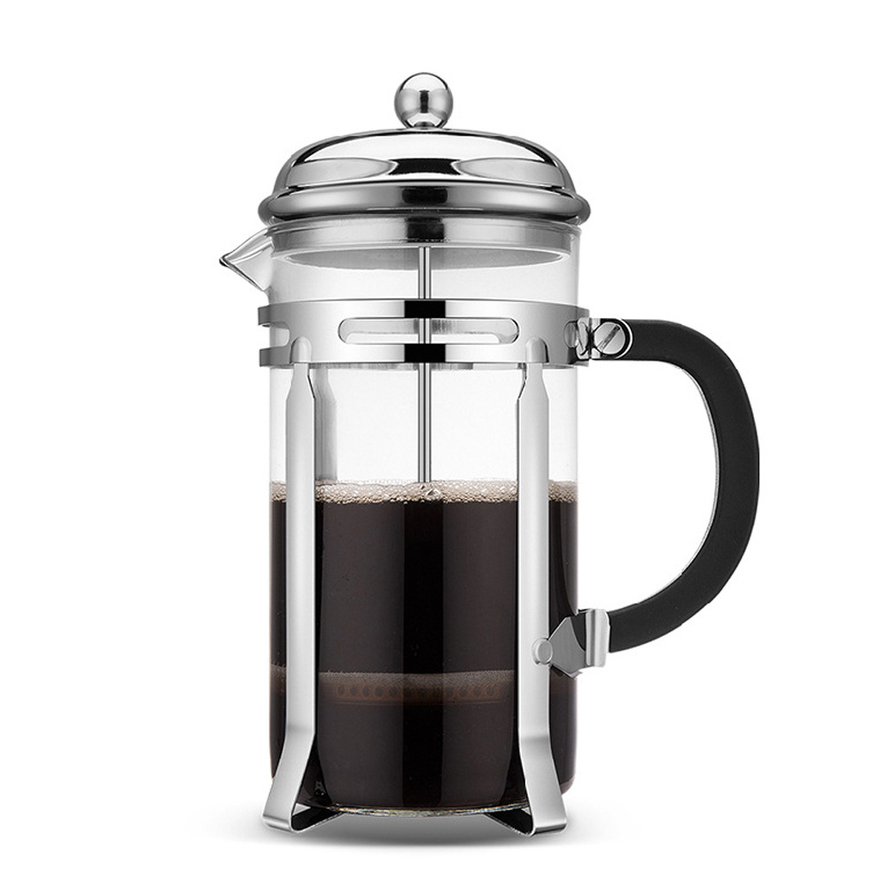 French Press Coffee Maker with 4 Level Systems Stainless Steel Bottom Brews Coffee Large 600ml Carafe Coffee Presser