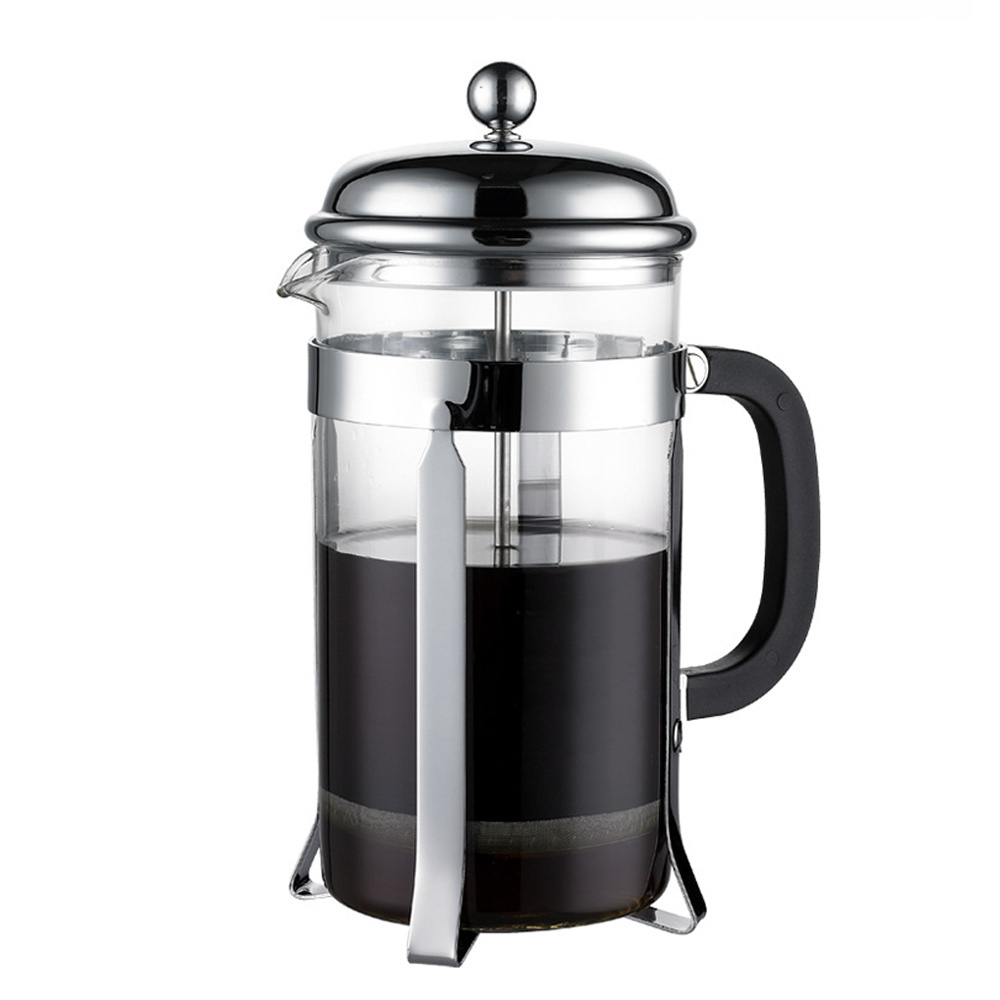 French Press Coffee Maker with 4 Level Systems Stainless Steel Bottom Brews Coffee Large 600ml Carafe Coffee Presser