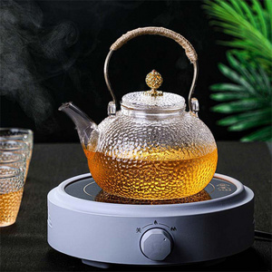 600ml 800ml heat resistant clear borosilicate glass tea pot glass teapot with glass infuser and warmer