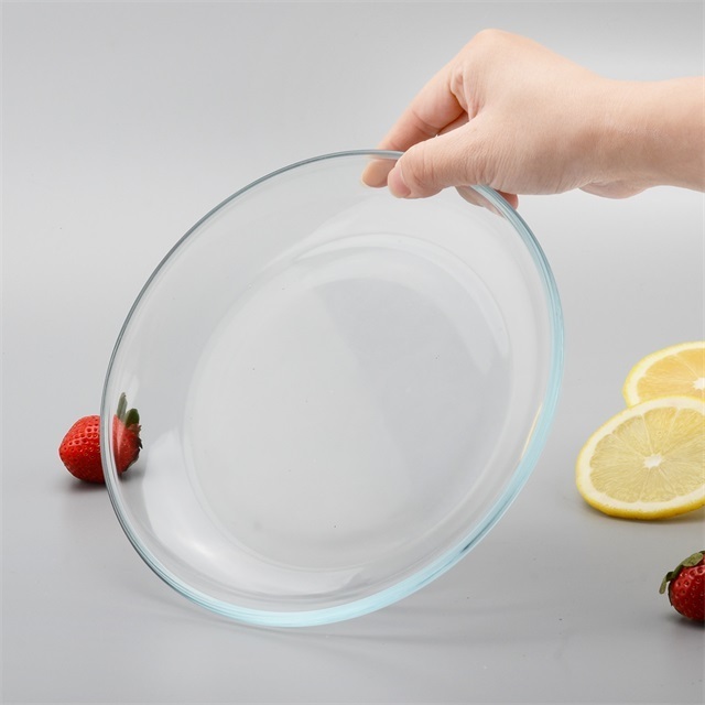 High Quality 8 Inch Clear Tempered Glass Round Salad Plate for Serving and Holding Food