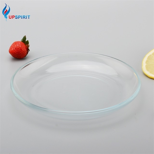 High Quality 8 Inch Clear Tempered Glass Round Salad Plate for Serving and Holding Food