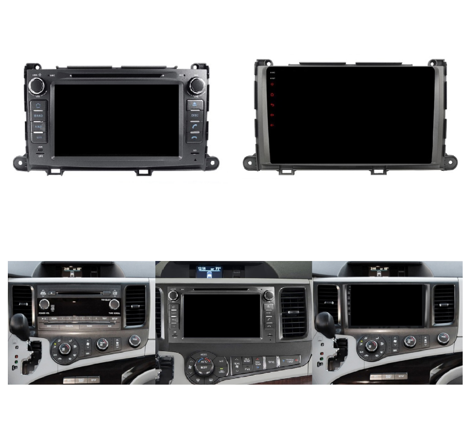 UPSZTEC Large Screen Android System Special DVD GPS Car Video Player for Toyota Sienna 2 II 3 XL30 2003-2010 2010-2014 2015-2022