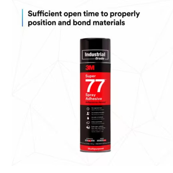 Medium-Strength Initial Grab Super 77 Multipurpose Spray Adhesive for Industrial Applications