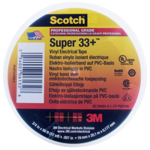 3 M Fireproof Scotch33+ PVC Vinyl Electrical Insulation Tape 3 M 33 for 1000V Insulating