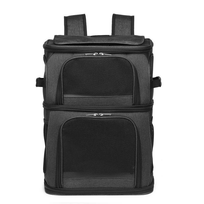 Double-Compartment Pet Carrier Backpack for Small Cats and Dogs, Cat Travel Carrier for 2 Cats, Perfect for Traveling/Hiking /Ca