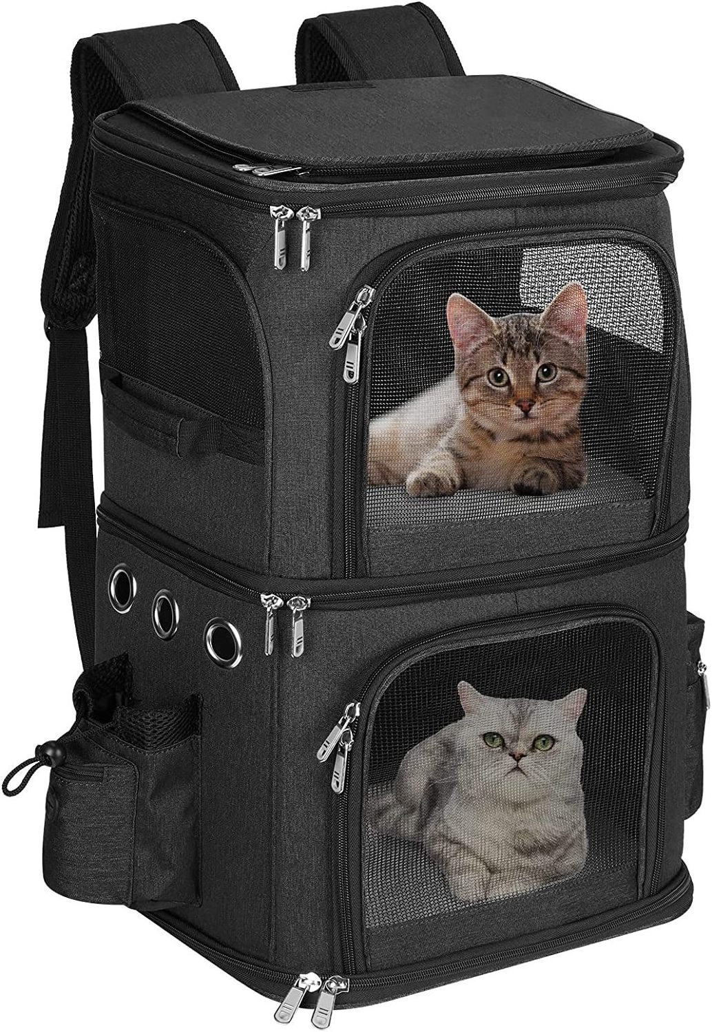 Double Compartment Pet Carrier Backpack for Small Cats and Dogs Cat Travel Carrier for 2 Cats Perfect for Traveling Hiking Ca BestSuppliers