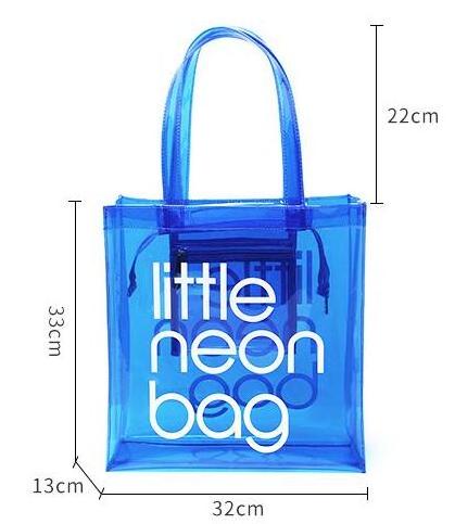 candy pvc handle plastic bag pvc tote bag little neon bag