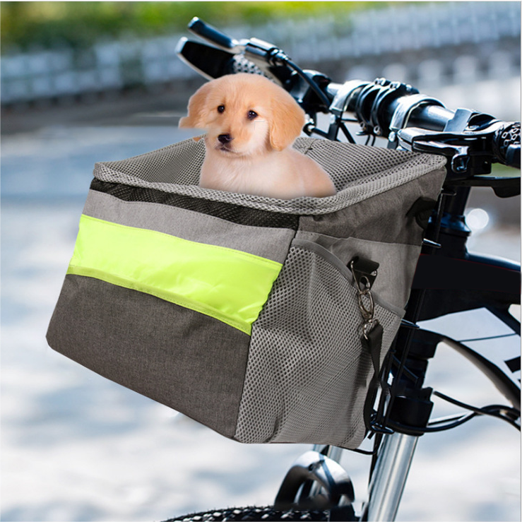 Pet Bicycle Carrier Waterproof Dog Bike Basket   Bag Adjustable Pet Travel Bag Safe Dog Backpack   Carrier one shoulder