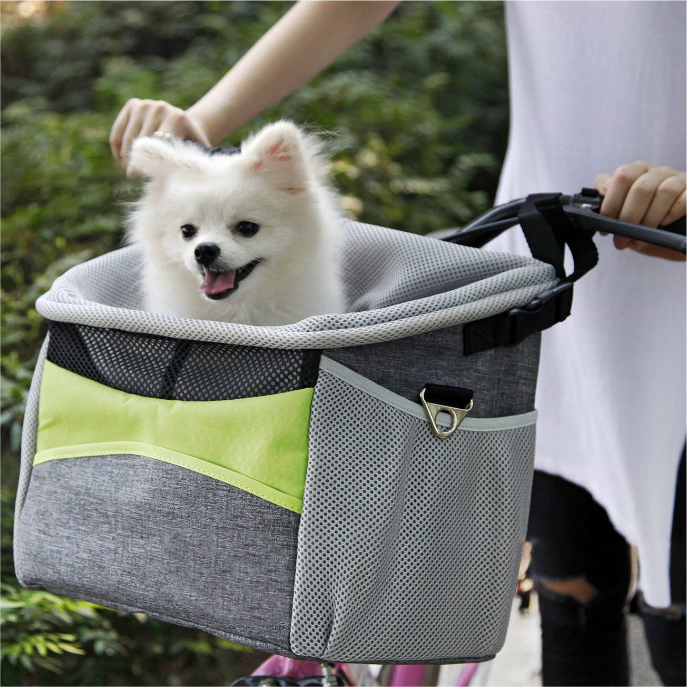 Pet Bicycle Carrier Waterproof Dog Bike Basket   Bag Adjustable Pet Travel Bag Safe Dog Backpack   Carrier one shoulder