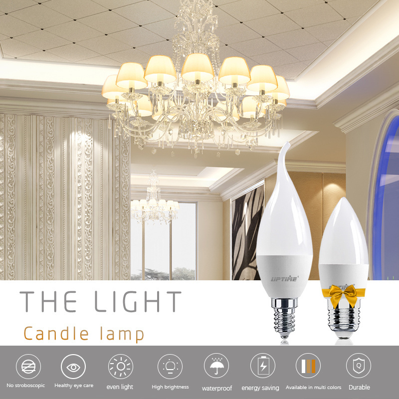 UPTIME 2023 Hot Selling 0.5 PF Candle Shape Led Bulb 3w 5w 7w E14 Led Candle Light