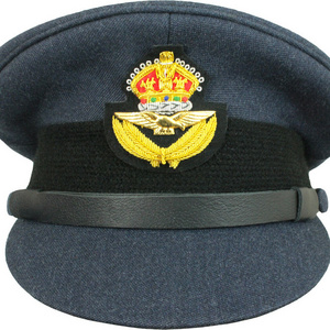 Custom Officer  Cap Head Wear Wholesale Officer Peaked Hat with Bullion Badge Bullion Visor officer cap with custom logo print