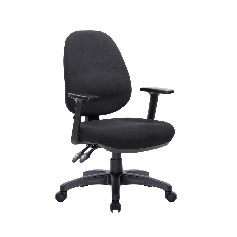 Mid Back Multi Function Chair with Seat Slider Ratchet Back Height Adjustment and Adjustable PU Padded Arms Office Chairs