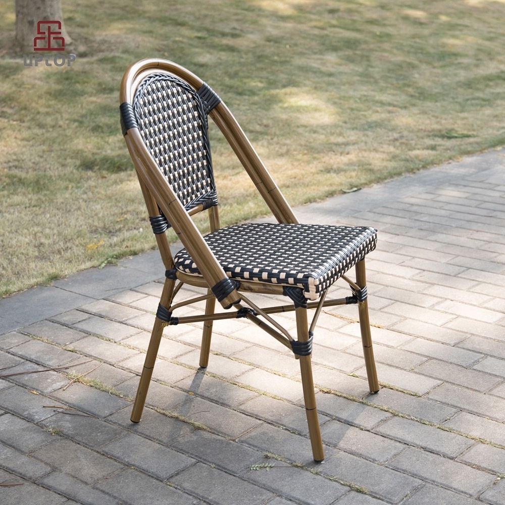 (SP-OC429) Hotel garden outdoor furniture black wicker chair PE rattan dining chair