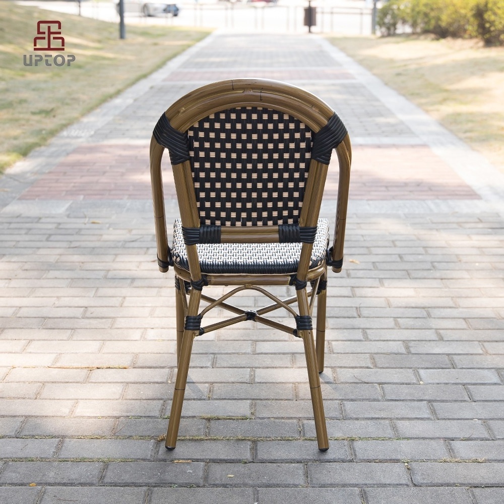 (SP-OC429) Hotel garden outdoor furniture black wicker chair PE rattan dining chair