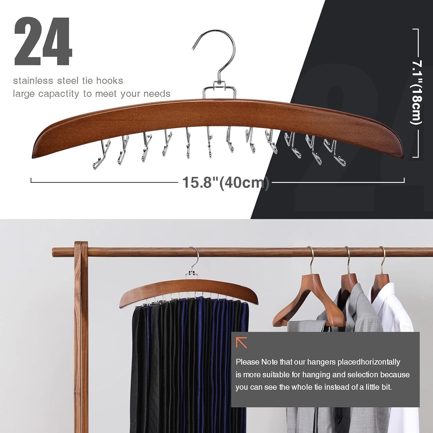 Modern Multifunctional Scarf Hanger Slimming Belt Racks Display Wooden Tie Belt Hook Hanger Organizer For Closet