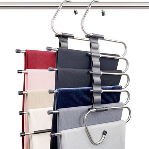 Magic Pants Hangers Space Saving Multifunctional Uses Rack Organizer Multi Functional Pants Rack Black Clothing Rack Opp Bag