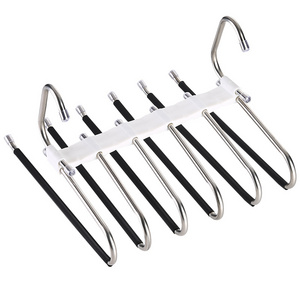 Pants Hangers Multifunctional Pants Rack Hanger Collapsible Pant Organizer for Closet Jean Trouser Scarf Hangers for Men Women