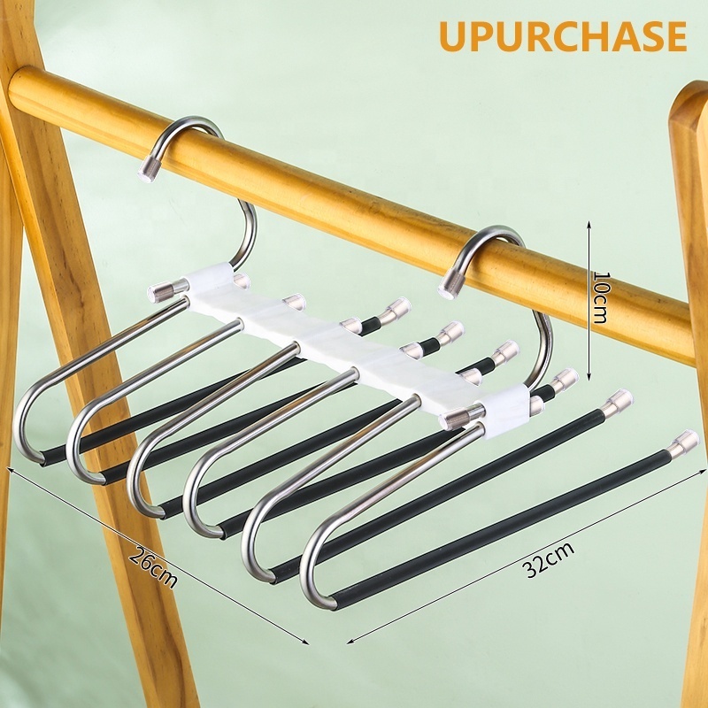 Pants Hangers Multifunctional Pants Rack Hanger Collapsible Pant Organizer for Closet Jean Trouser Scarf Hangers for Men Women