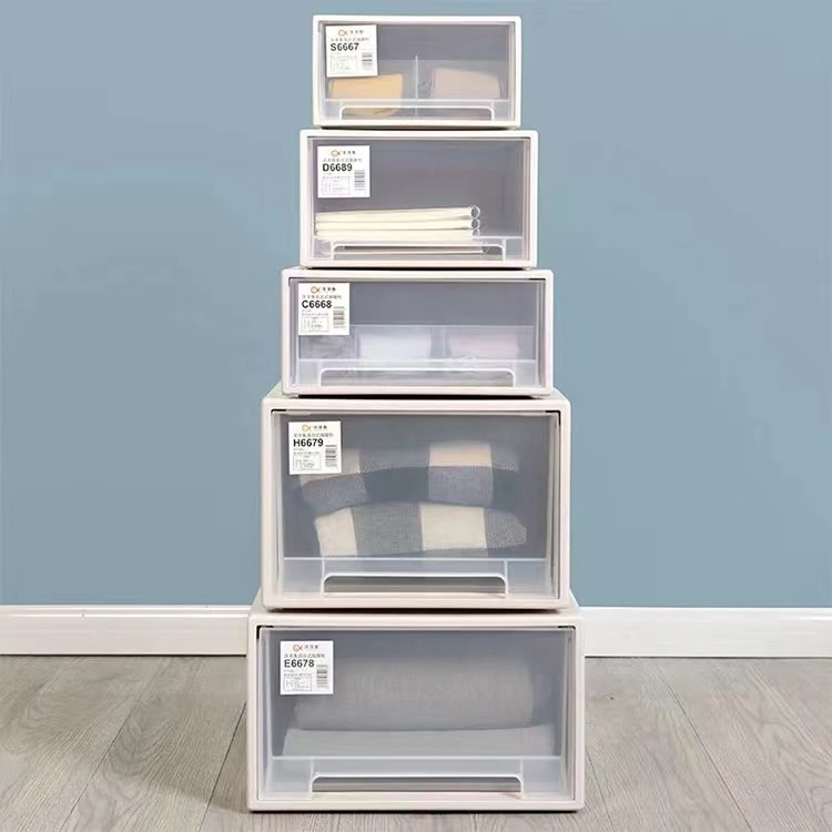 2023 Plastic Transparent Expandable Wardrobe Stackable Drawer Storage Organizer Stacking Drawer Cabinet Box