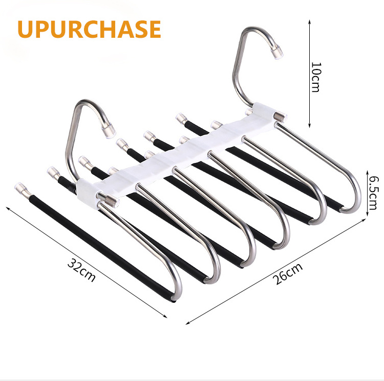 Pants Hangers Multifunctional Pants Rack Hanger Collapsible Pant Organizer for Closet Jean Trouser Scarf Hangers for Men Women