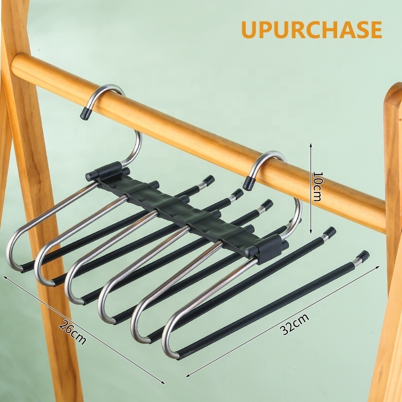 Pants Hangers Multifunctional Pants Rack Hanger Collapsible Pant Organizer for Closet Jean Trouser Scarf Hangers for Men Women