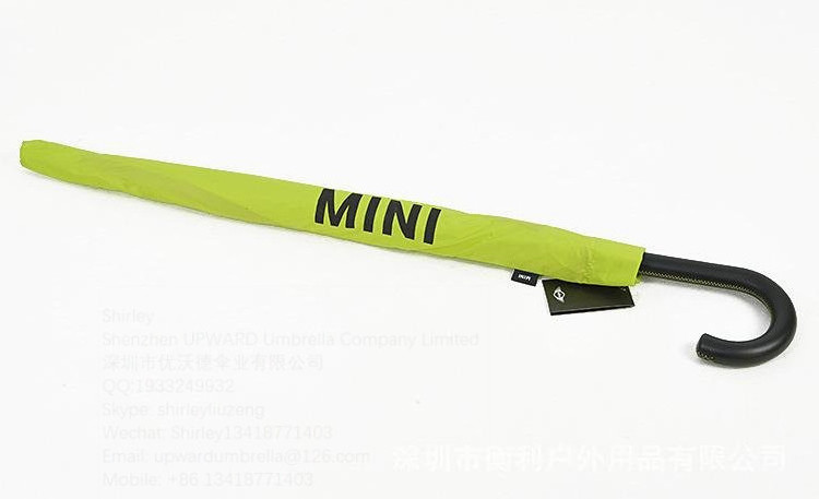 Promotional green umbrella auto open straight umbrella with logo printing