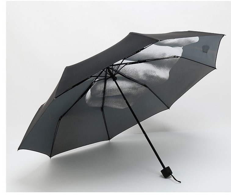 Designer umbrella with middle finger umbrella folding