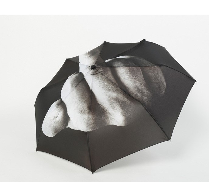 Designer umbrella with middle finger umbrella folding