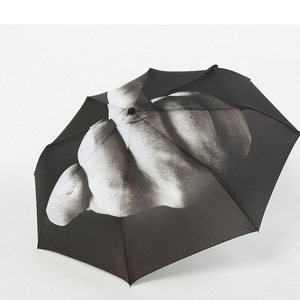 Designer umbrella with middle finger umbrella folding