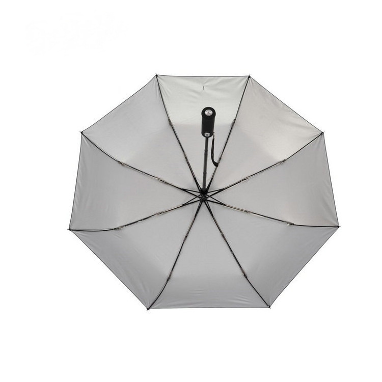 Auto 3 fold umbrella torch umbrella with flashlight led umbrella