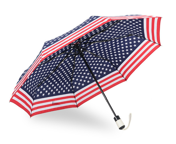 Country umbrella flag foldable self folding umbrella 3 folding umbrella suppliers