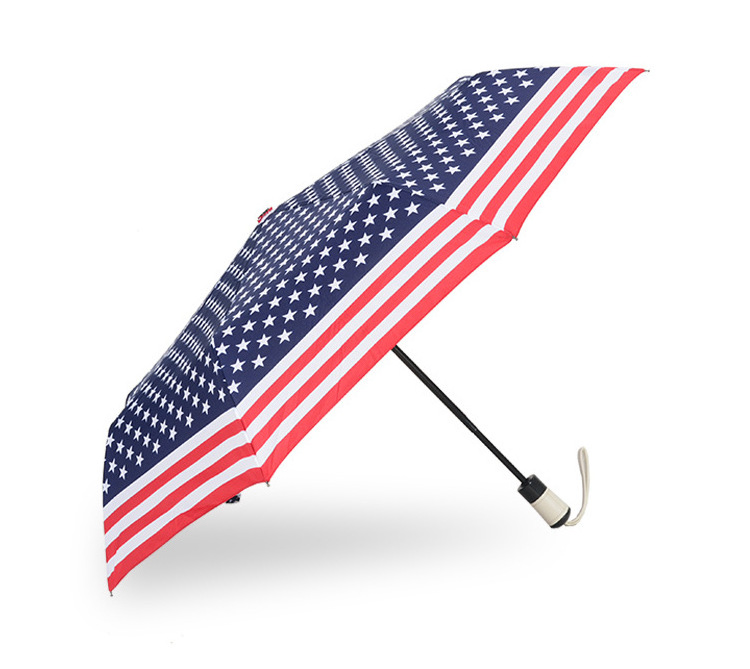 3 fold umbrella print flag umbrellas automatic opening umbrella windproof