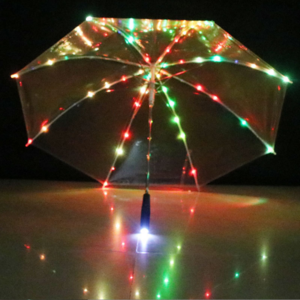 OEM customized funny umbrella 7 color led light up umbrella clear led umbrella