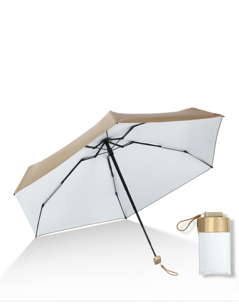 Mini umbrella pastel colors gold mini uv umbrella 5fold mini umbrella