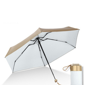 Mini umbrella pastel colors gold mini uv umbrella 5fold mini umbrella