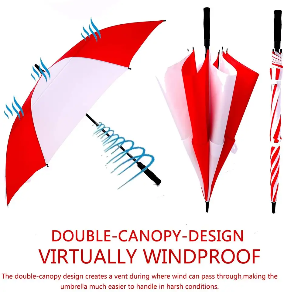 Custom print strong windproof promotional market straight golf umbrella