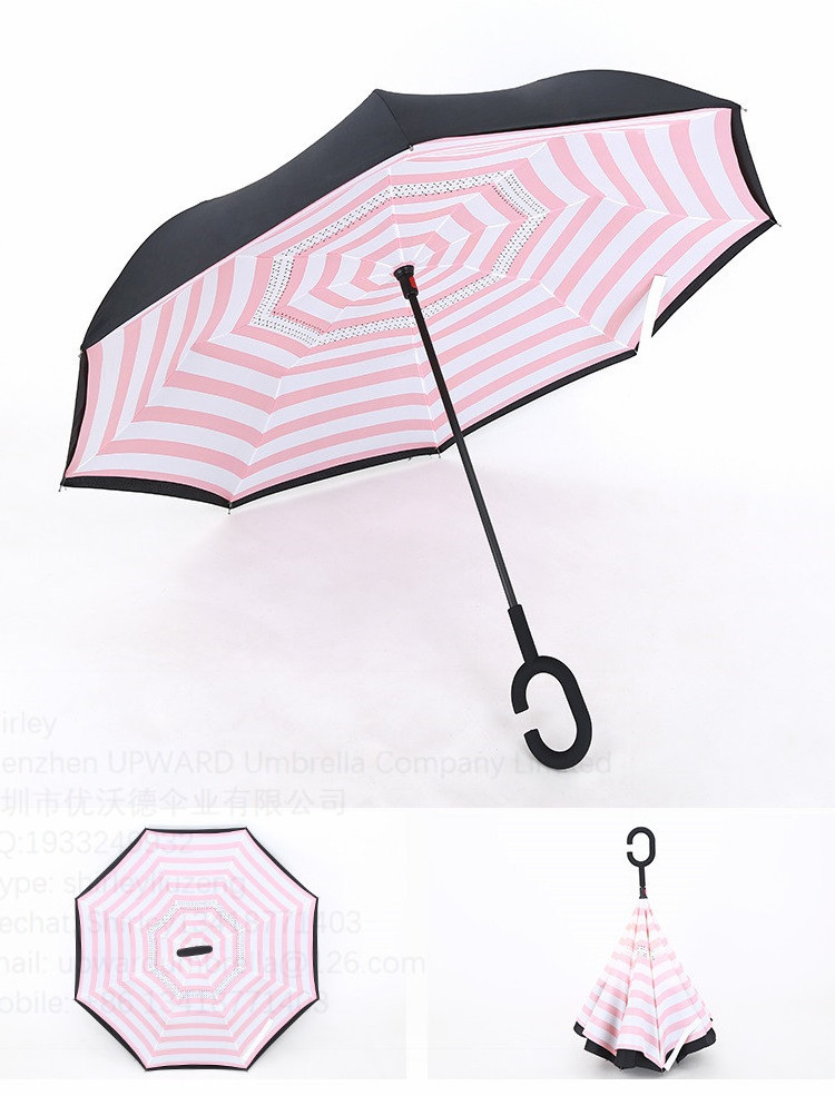 black outside and red inside color umbrella inside out reversed umbrella reverse