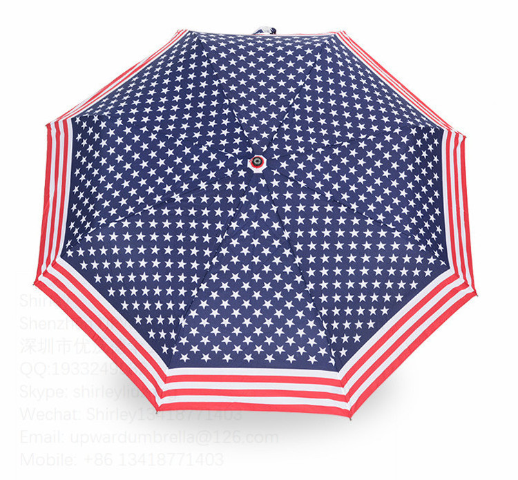 automatic open fold umbrella american flag umbrella 3 folding luxury design umbrella