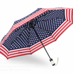 automatic open fold umbrella american flag umbrella 3 folding luxury design umbrella