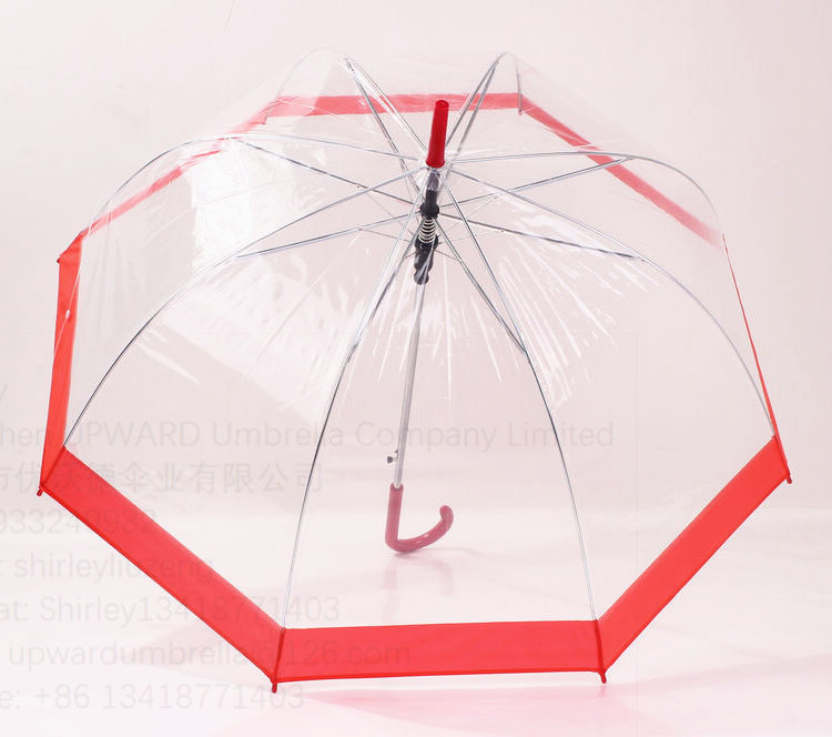 poe material umbrella with plastic cover clear transparent umbrella