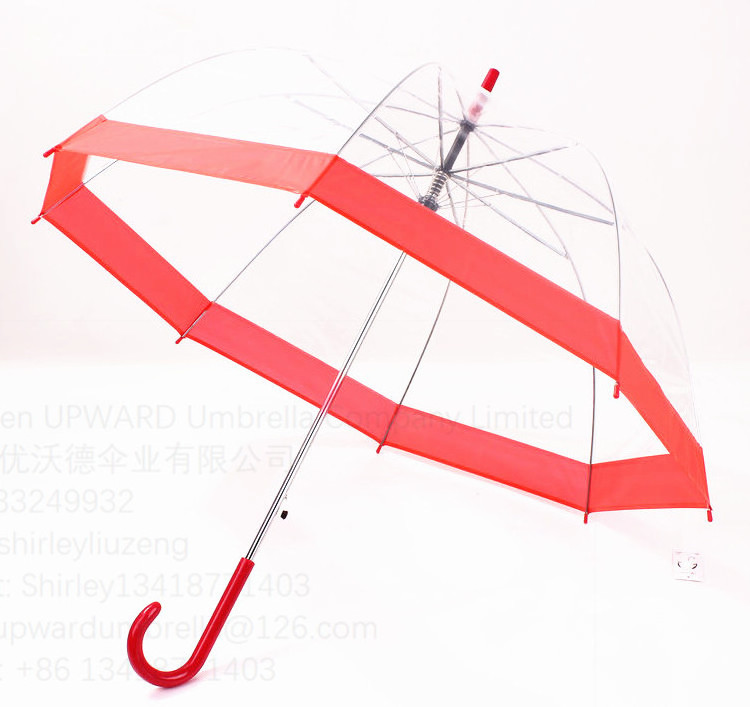 poe material umbrella with plastic cover clear transparent umbrella