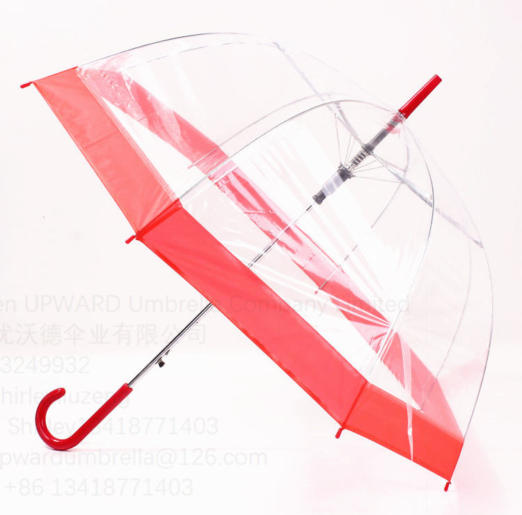 poe material umbrella with plastic cover clear transparent umbrella