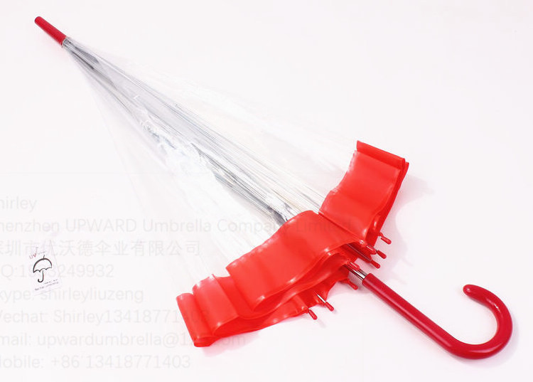 poe material umbrella with plastic cover clear transparent umbrella