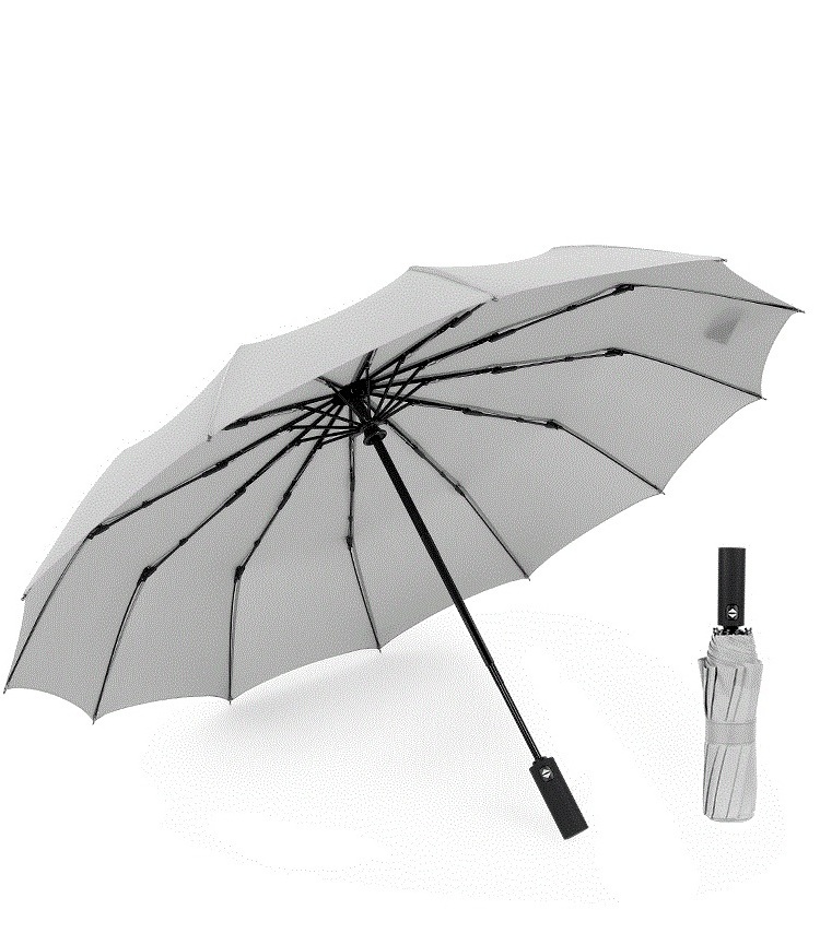 Commercial umbrella luxury auto steel shaft umbrella folding umbrella windproof