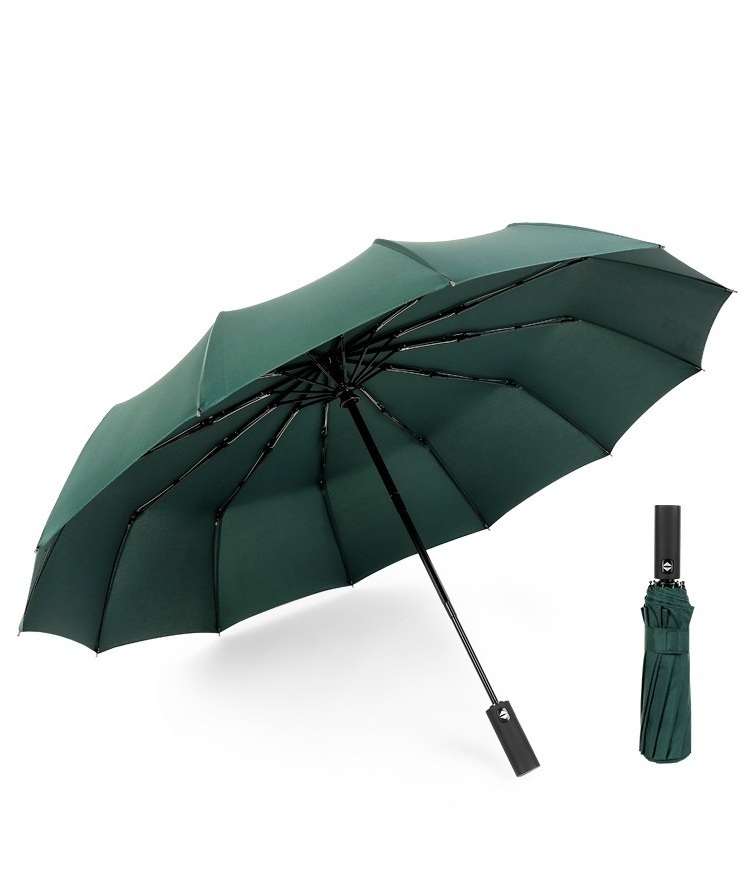 Commercial umbrella luxury auto steel shaft umbrella folding umbrella windproof