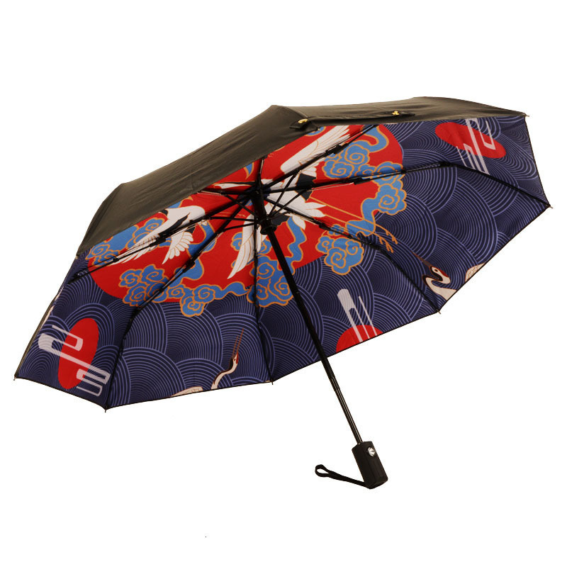 Foldable umbrellas automatic with logo prints automatic black coated uv umbrellas for adults custom photo umbrella