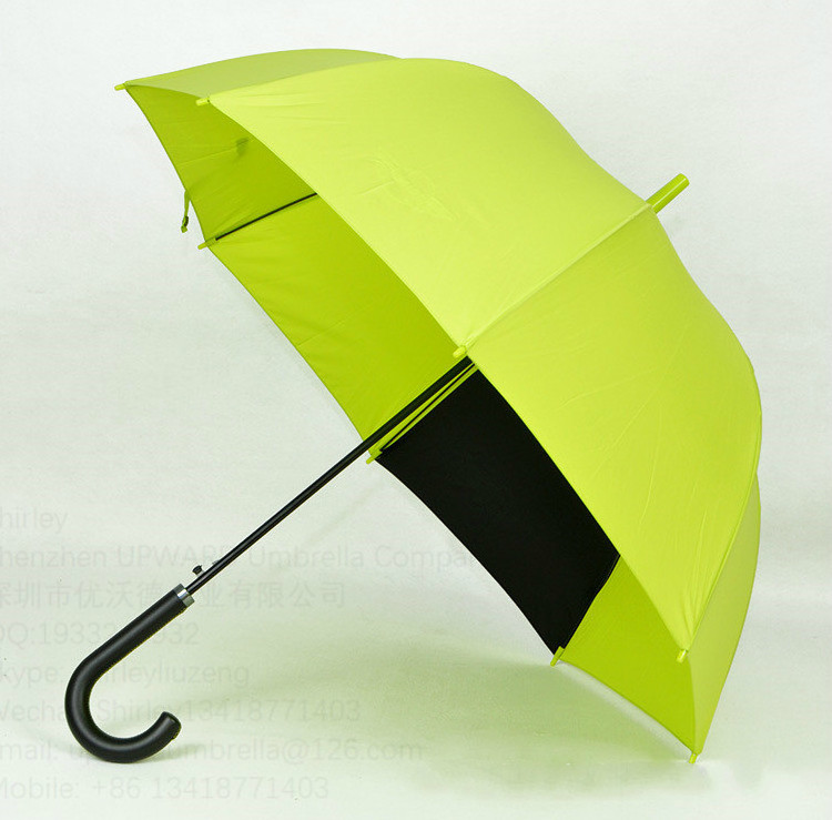 Promotional green umbrella auto open straight umbrella with logo printing