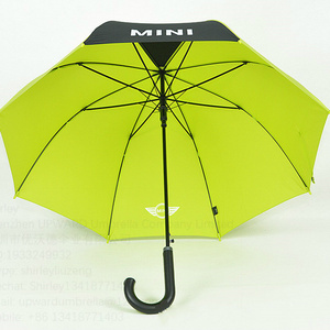 Promotional green umbrella auto open straight umbrella with logo printing