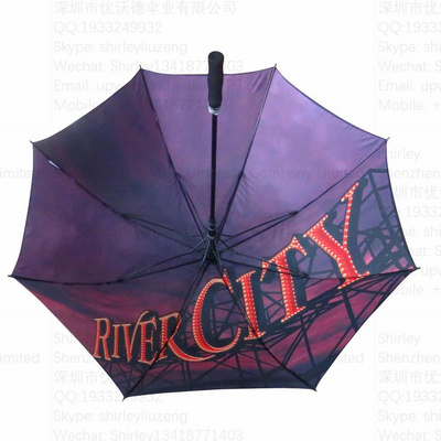 Golf double layer best price quality automatic golf umbrella heat transfer umbrella with picture printing inside golf umbrella