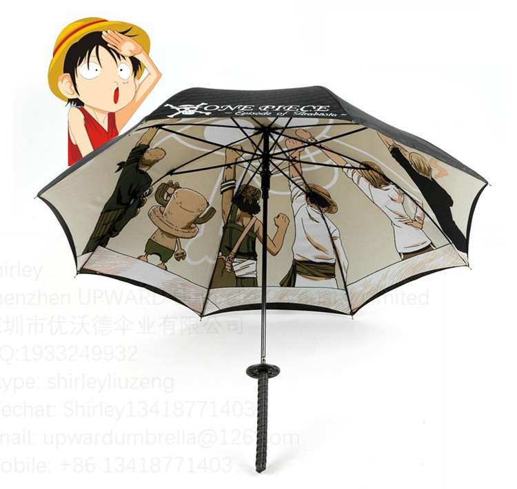 Japan design umbrella samurai sword handle umbrella with logo printing